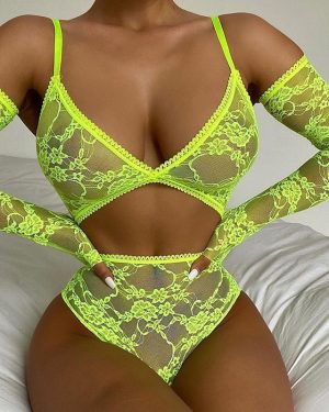 Lace Bra and High Waist Panties Set