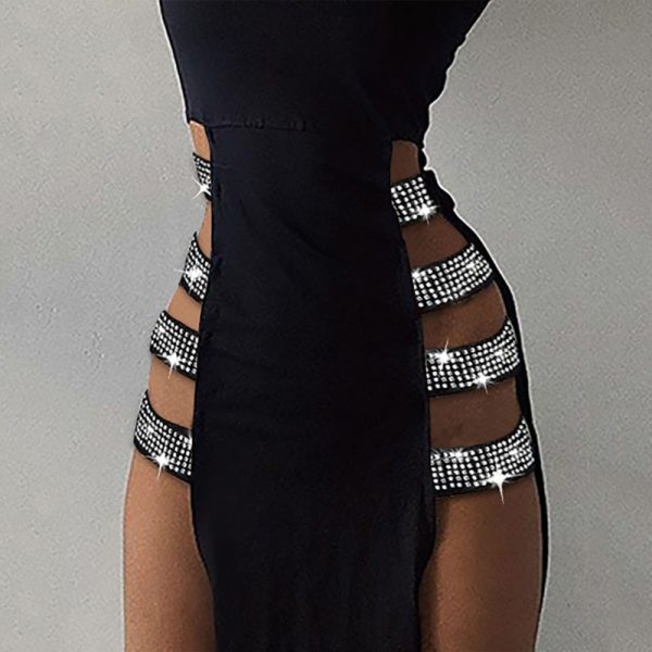 Side High Slit Dress con Rhinestones - Image 2