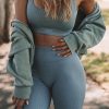 Ribbed Crop Top Bra & Leggings Set - Image 5