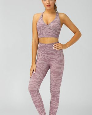 Pink Camo Leggings & Racer Back Sport Bra Set