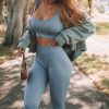 Ribbed Crop Top Bra & Leggings Set - Image 4