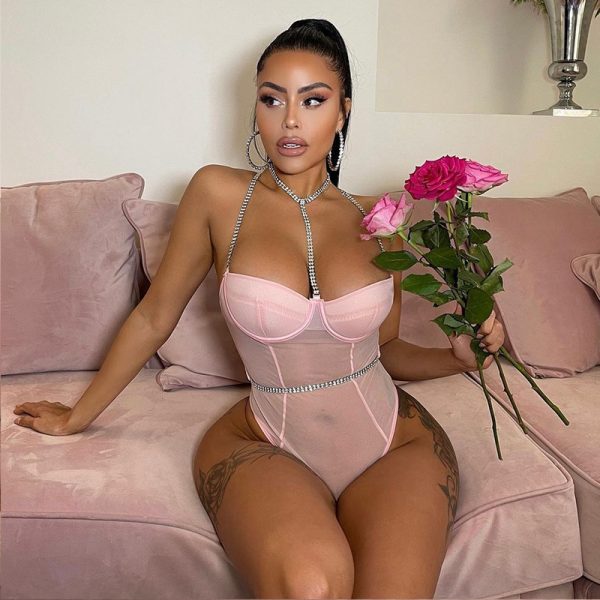 Rhinestone Strap Bodysuit