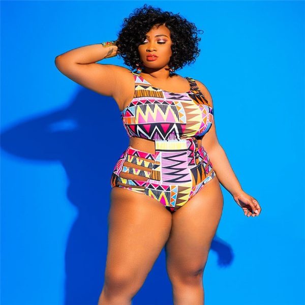 Tribal Print Cut Out Swimsuit