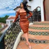Off Shoulder Mesh Pleated Strapless Dress