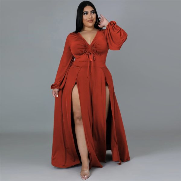 Long Sleeve Dual Split Maxi Dress