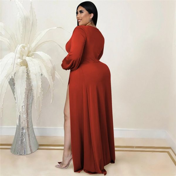 Long Sleeve Dual Split Maxi Dress - Image 8