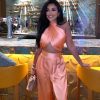 Satin Halter Cross Top & Wide Leg Pants Set - Image 5