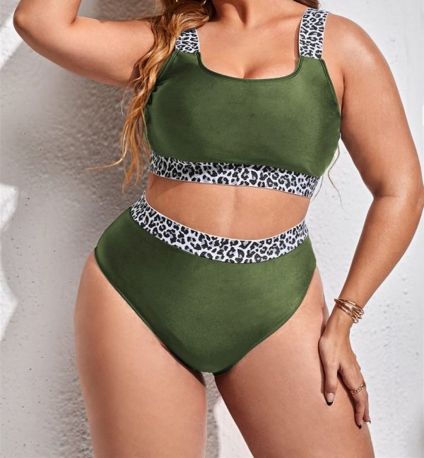 High Waist Leopard Print Detail Bikini - Image 2