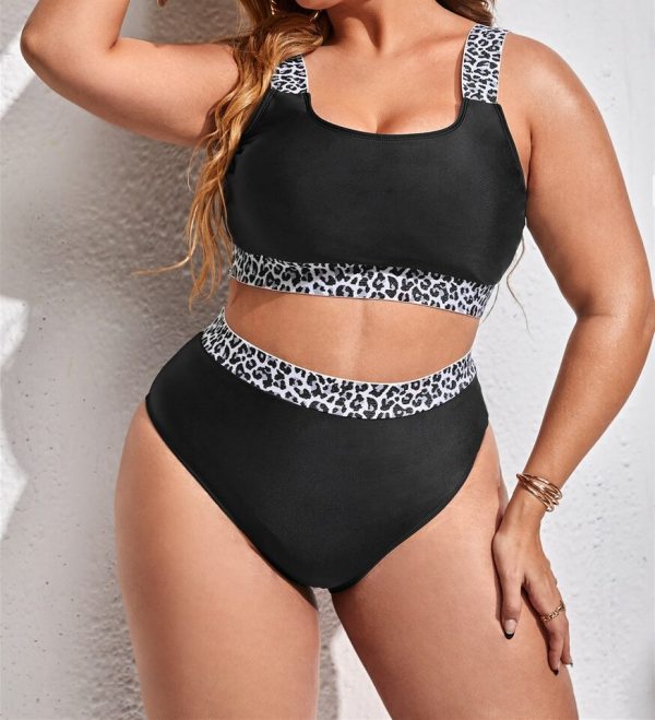 High Waist Leopard Print Detail Bikini - Image 3