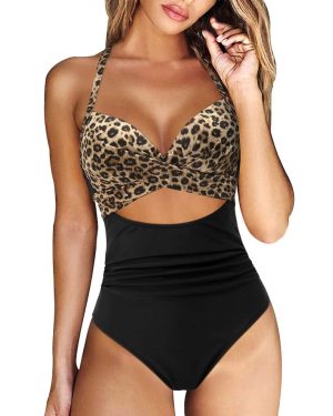 Cut Out Halter Swimsuit