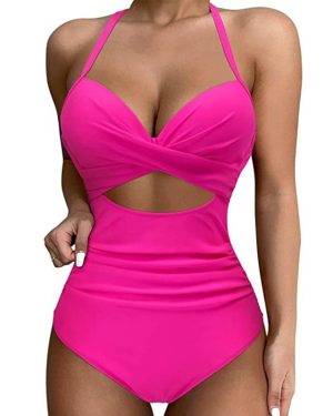 Cut Out Halter Swimsuit