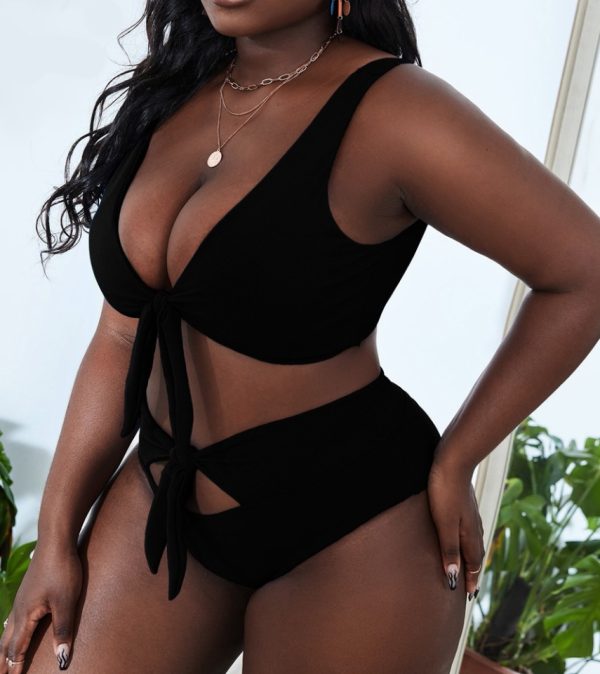 Tie Up High Waist Bikini Set - Image 4