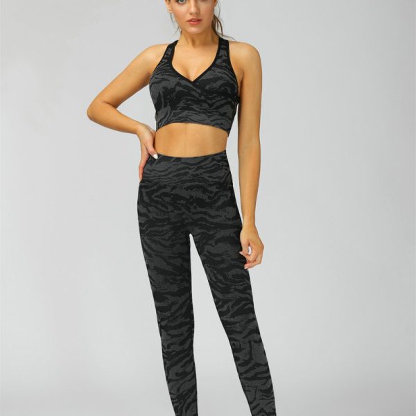 Black Camo Leggings & Racer Back Sport Bra Set