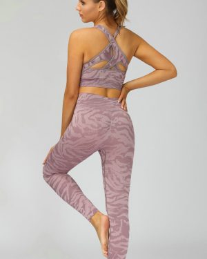 Pink Camo Leggings & Racer Back Sport Bra Set