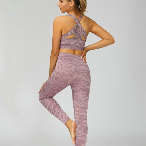 Pink Camo Leggings & Racer Back Sport Bra Set - Image 2