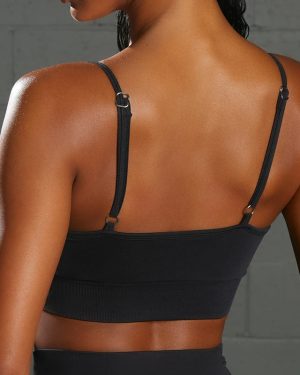 Seamless Black Sports Bra