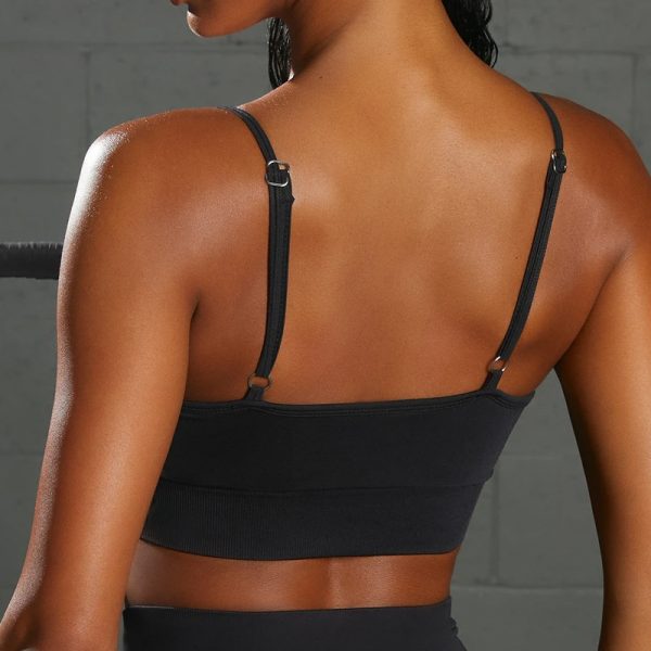 Seamless Black Sports Bra - Image 2