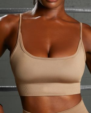 Seamless Khaki Sports Bra