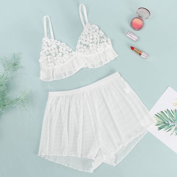 Sheer Ruffle Bralette and Shorts Set - Image 3