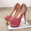 Pink Glitter Platform Heels - Image 2