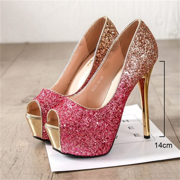 Glitter Platform Heels - Image 7