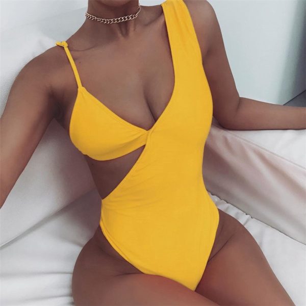 One Shoulder Cut Out Swimsuit - Image 2
