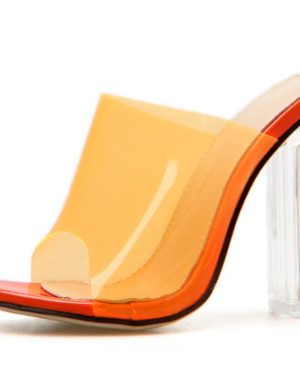 Orange Clear 3-inch Heels