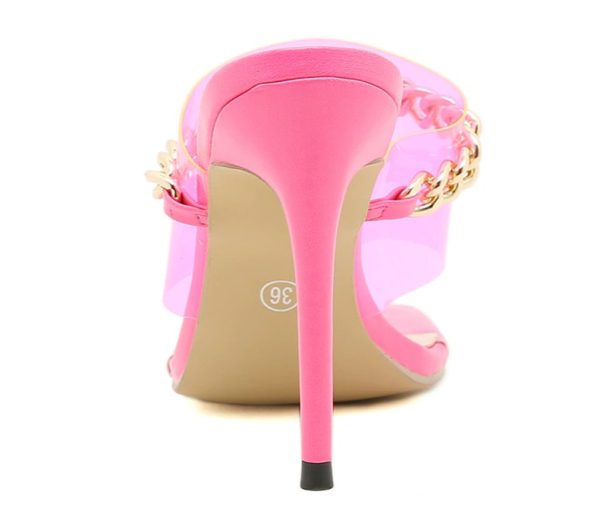 Pink PVC Chain Heels - Image 2