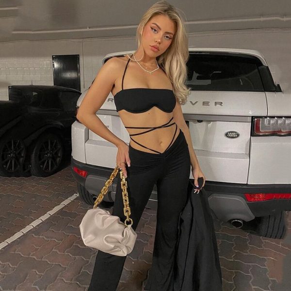Halter crop top and trouser set - Image 4