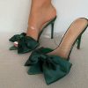 Butterfly-Knot Stiletto Slippers