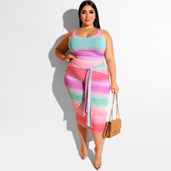 Tye Dye Midi Skirt And Crop Top Set - Image 2