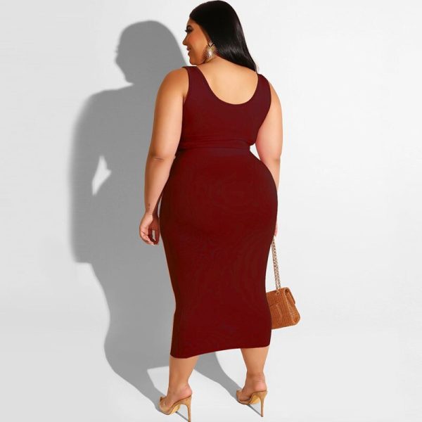 Black Midi Skirt And Crop Top Set - Image 5