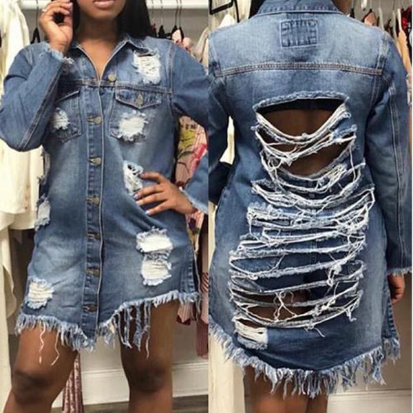 Ripped Distressed Denim Jacket