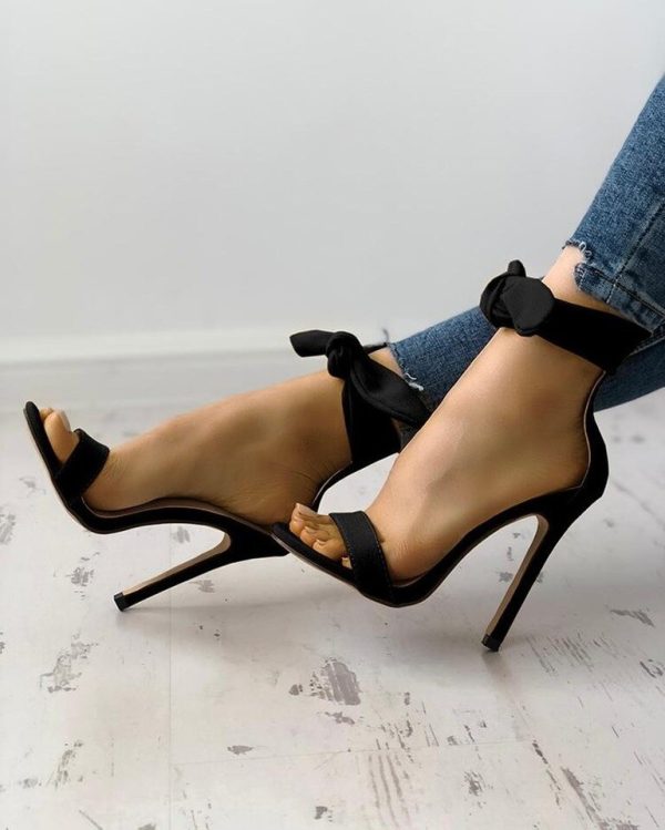 Pink Bowknot Heel Sandals - Image 6