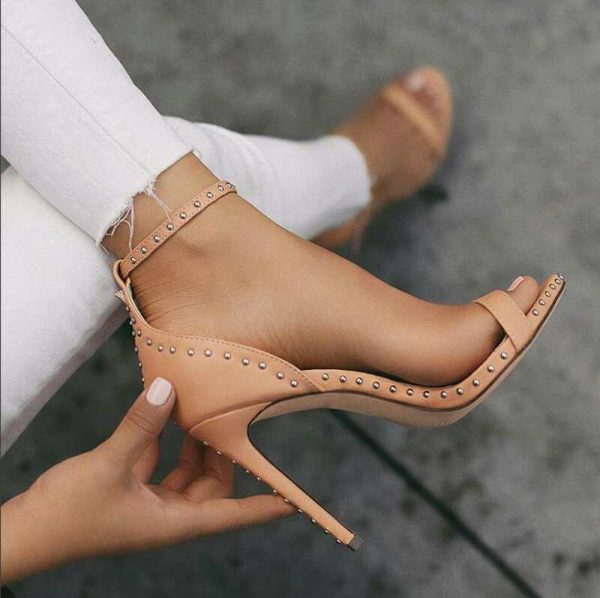 Black Studded Stilettos