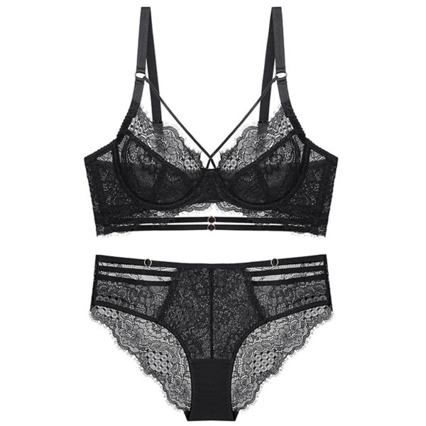 Push Up Brassiere Lace Bra And Underwear Set - Image 4