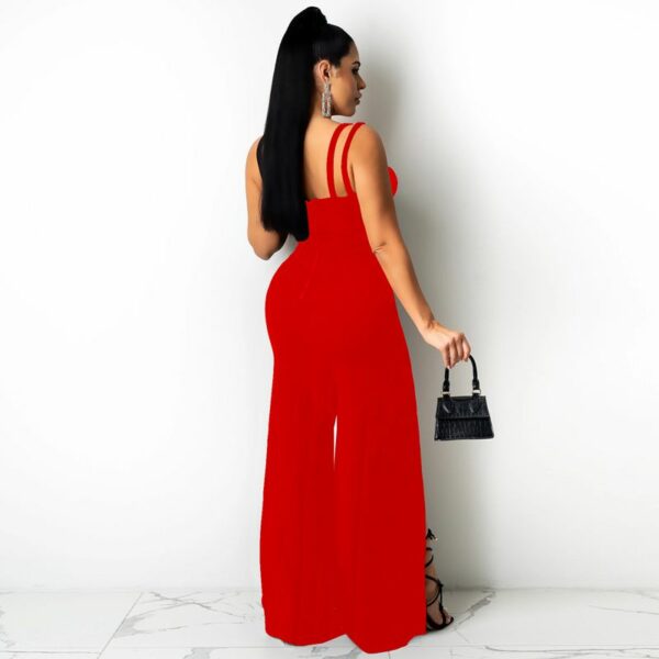 Black High Split Sleeveless Jumpsuit - Image 3