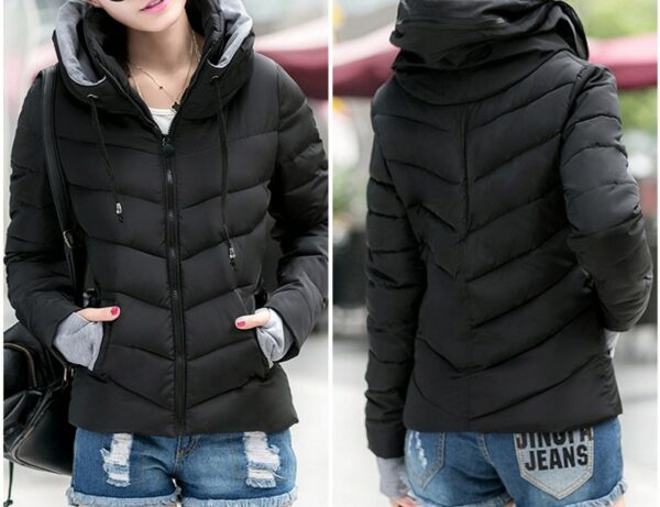 Red Parka Padded Panel No Hood Jacket - Image 2
