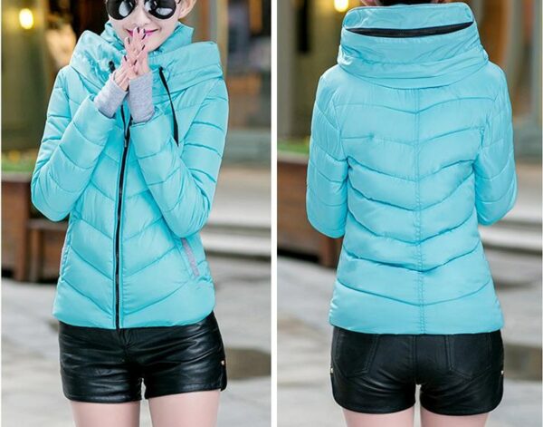 Red Parka Padded Panel No Hood Jacket - Image 5