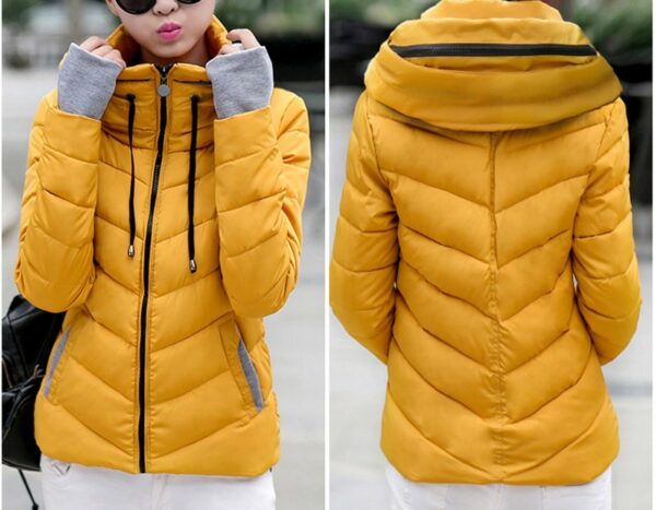 Red Parka Padded Panel No Hood Jacket - Image 4