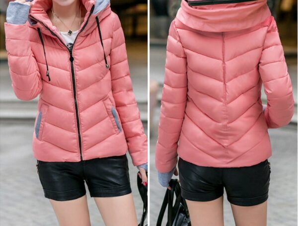 Red Parka Padded Panel No Hood Jacket - Image 3