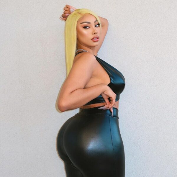 Faux Leather Crop Top & High Waist Leggings Set - Image 2