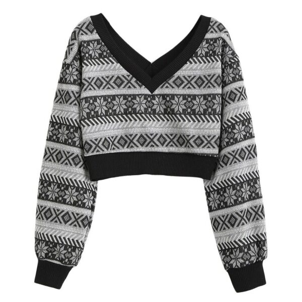 Plunging Crop Sweater - Image 3