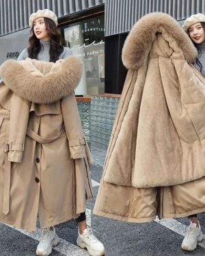 Black Long Parka Reversible Hooded Coat