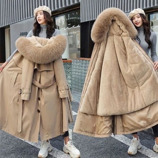 Green Long Parka Reversible Hooded Coat - Image 2