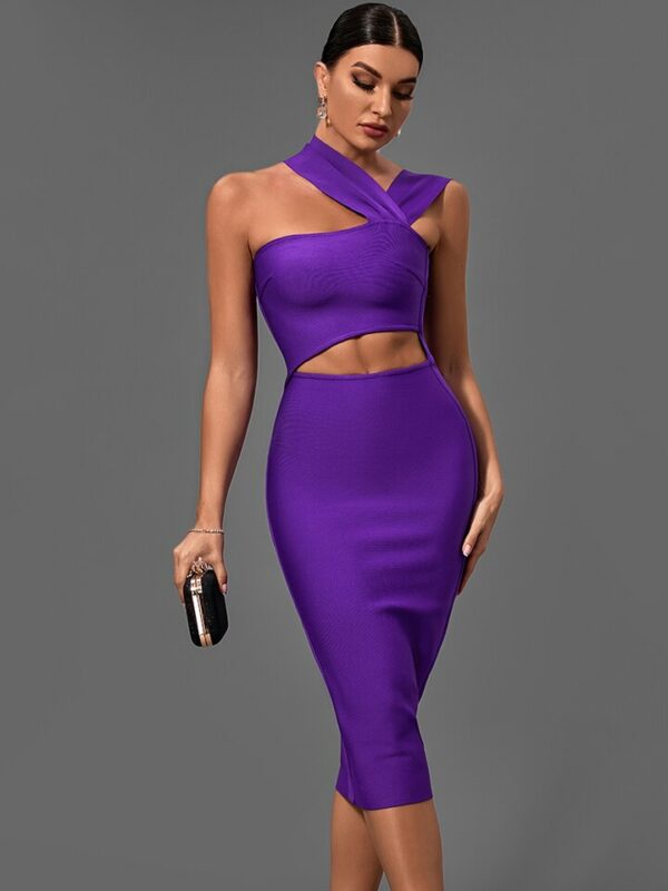 Off Shoulder Cut-Out Midi Dress