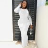 Knitted Long Sleeve Bodycon Maxi Dress - Image 3