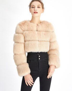 Faux Fur Crop Top Coat