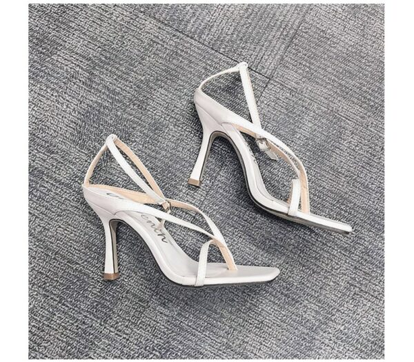White Ankle Strap Pumps - Image 2