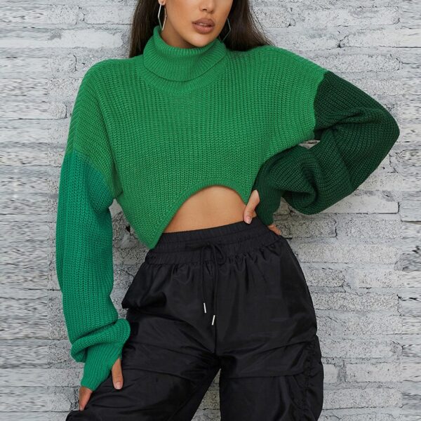 Cropped Colourblock Patchwork Jumper